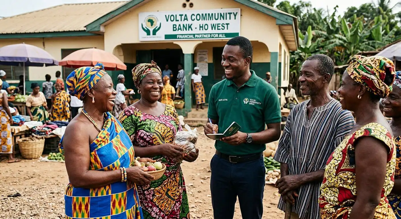 Ziope Rural Bank staff engaging with the community